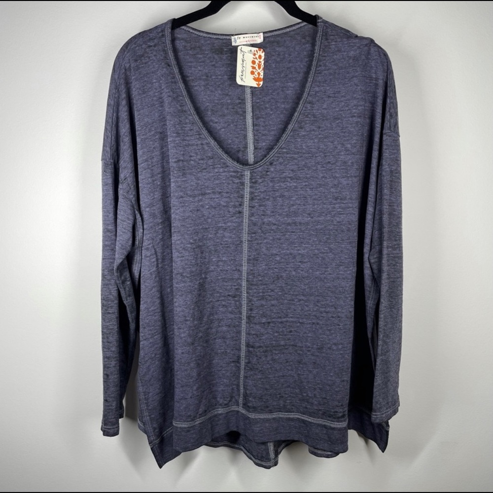 NWT Free People Movement Heathered Split Hem Tee